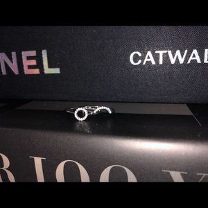 Two (2) Dainty Pave Rings